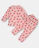 Kiwi Cotton Full Sleeves Watermelon Printed Coordinating Tee & Pant Set - Pink