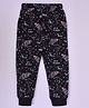 Kiwi Cotton Knit Space Theme Printed Track Pant - Black