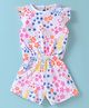 ToffyHouse Knit Frill Sleeves Jumpsuit With Floral Print - White