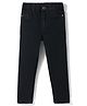 Kookie Kids Woven Full Length Solid Denim Jeans With Two Front Pockets - Black