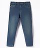 Kookie Kids Woven Full Length Solid Denim Jeans - Indigo