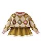 Little Surprise Box Cotton Full Sleeves Floral Embroidered & Geometric Designed Cardigan & Skirt Set - Occur