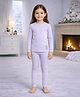 Little Surprise Box Cotton Full Sleeves Logo Patch Detailed Thermal Wear Set - Purple