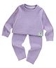Little Surprise Box Cotton Full Sleeves Logo Patch Detailed Thermal Wear Set - Purple