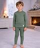 Little Surprise Box Cotton Full Sleeves Logo Patch Detailed Thermal Wear Set - Green