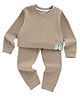 Little Surprise Box Cotton Full Sleeves Logo Patch Detailed Thermal Wear Set - Brown
