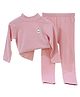 Little Surprise Box Cotton Full Sleeves Bear Patch Detailed Thermal Wear Set - Pink