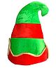 Little Surprise Box Christmas Theme Velvet Elf Ears Designed Colour Blocked Cap - Red & Green