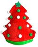 Little Surprise Box Christmas Theme Velvet Christmas Tree Designed Cap - Red