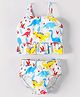 Mark & Mia Singlet Sleeves Dino Printed Two Piece Swimsuit - White