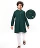 Pine Kids Woven Full Sleeves Kurta Pyjama Set With Sequin Detailing - Dark Green