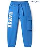 Honeyhap Premium  100% Cotton Knit Full Length Lounge Pant with Bio Finish Brave Print - Indigo Bunting