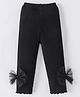 Mark & Mia Viscose Solid Color Leggings with Bow Applique - Black