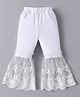 Mark & Mia Full Length Leggings with Floral Chikankari Detailing - White