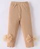 Mark & Mia Viscose Solid Color Leggings with Bow Applique - Bown