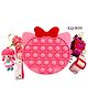 AKN TOYS Pop It Bag Hello Kitty Shape Sling Bag, Silicone Adorable Bag with 2 Straps and Cute Keychain Accessory, Fidget Purse for Girls, Boys Kids Stress Relief Toys, Multicolor (Hello Kitty Pink)