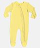 Softsens Bamboo Cotton Full Sleeves Solid Footed Zipper Sleepsuit - Yellow