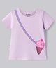 Bonfino Cotton Knit Half Sleeves T-Shirt With Ice-Cream Print - Lavender