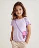 Bonfino Cotton Knit Half Sleeves T-Shirt With Ice-Cream Print - Lavender