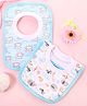 Babyhug 100 % Cotton Pullover Bibs Jungle Print Pack of 2 - Blue & Pink