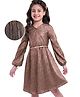 Hola Bonita Party Wear Full Sleeve Crush Shimmer Dress -  Pink