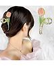 LYKAA Stylish Hair Metal Lily Flower Hair Clutcher for Women | Metal Clip | Trendy Korean Hair Accessory - Pack Of 1 Color may vary