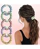 LYKAA Classic Cotton Pearl Scrunchies Set of 5 Hairbands for Women, Girls - Multi Color