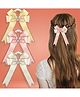LYKAA Satin Ribbon Hair Bow Ponytail Rubber Bands, 3 Pc Multi Color Barrettes for Women & Girls