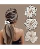 LYKAA Organza Silk Scrunchies for Women & Girls - Pack of 3 Black & White Hair Bands