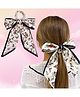 LYKAA Satin Hair Scrunchies with Pearl Rubber Band, Scarf Tails & Ribbon Hair Ties for Women - 1 Pcs White