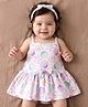 Babyhug Single Jersey Knit Sleeveless Onesie With Sea Animals Print & Headband - White