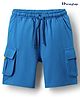 Honeyhap Premium 100% Cotton Knee Length Solid Coloured Bermuda With Bio Finish - Blue