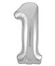 Party Anthem 1 Number Silver foil Balloon - 16 inches