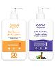 Aravi Organic Sunscreen SPF 50 PA+++ & 10% AHA + 1% BHA Body Lotion Combo - For Brightening Skin (Pack Of 2)