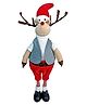 Little Surprise Box LED Light Horns Foldable Standing Grey Coat Rudolf Reindeer Christmas Plush Table Décor - 27 Inches