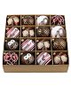 Little Surprise Box, 16pcs Maroon & Brown Woodland Owl themed Christmas Balls Tree hanging Ornaments Xmas Decoration set.