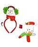 Little Surprise Box 2pcs 3d Santa Christmas Hairband and Snowman Wrist Band Combo set