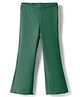 Kookie Kids Knit Full Length Wide Leg Solid Pant With Rib & Stretch - Green