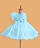 Rassha Sleeveless Floral Applique Textured Flared Dres - Sky Blue