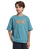 Rare Ones Cotton Half Sleeves Inner Critic Text Printed Tee - Turquoise Blue