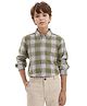 Rare Ones Full Sleeves Checked Shirt - Olive Green