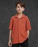 Rare Ones Half Sleeves Solid Shirt - Rust Orange
