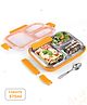 Unique King 3 Compartments Stainless Steel Big Size Lunch box|Airtight|BPA Free|100% Food Grade|Reusable|Recyclable|Perfect for School, Travel & Outdoors|575 ml- Orange