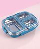 Unique King 3 Compartments Stainless Steel Big Size Lunch box|Airtight|BPA Free|100% Food Grade|Reusable|Recyclable|Perfect for School, Travel & Outdoors|575 ml- Blue