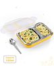Unique King 2 Compartments Stainless Steel Big Size Lunch box|Airtight|BPA Free|100% Food Grade|Reusable|Recyclable|Perfect for School, Travel & Outdoors|550 ml- Yellow