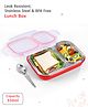 Unique King 2 Compartments Stainless Steel Big Size Lunch box|Airtight|BPA Free|100% Food Grade|Reusable|Recyclable|Perfect for School, Travel & Outdoors|550 ml- Red