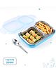 Unique King 2 Compartments Stainless Steel Big Size Lunch box|Airtight|BPA Free|100% Food Grade|Reusable|Recyclable|Perfect for School, Travel & Outdoors|550 ml- Blue