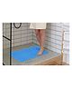AAZEEM Anti Skid Bath mat with Foot Scrubber for Bath Room Shower mat with Suction Cups & Drain Holes Silicone Floor mat for Kids & Adults/ Blue - Pack of 1