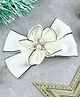 Asthetika Christmas Theme Beads Embellished Bow Designed Hair Clip - White