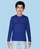 NUSYL Cotton Blend Among Us Featuring Full Sleeves Kinda Sus Text Printed Tee - Royal Blue